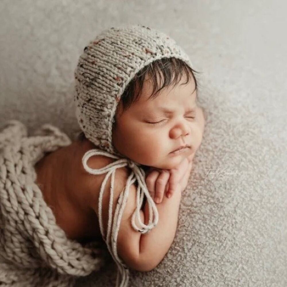 Cozy Cream Knit Baby Bonnet